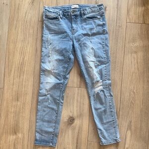 STUDIO BLUE Distressed Light Blue Stretchy Denim Skinny Jeans